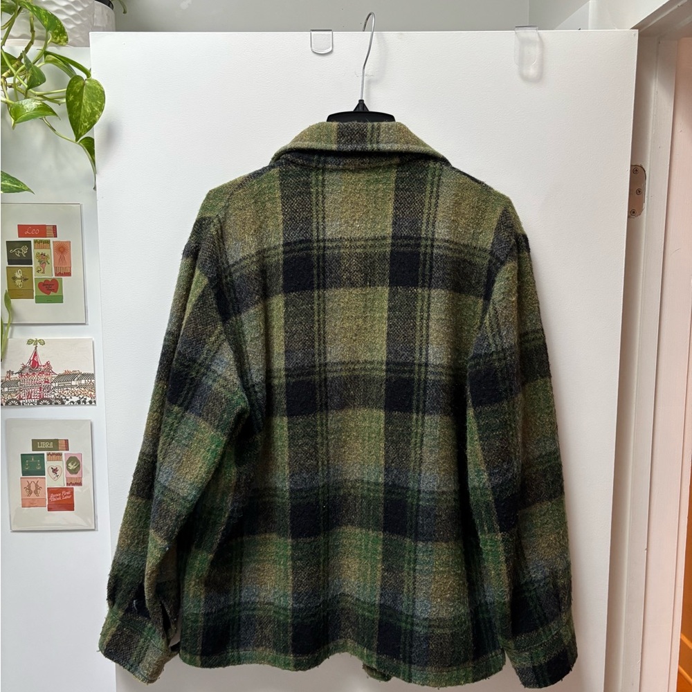 Vintage Green Plaid Wool Jacket - Picture 8 of 9